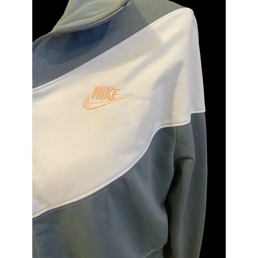 Nike Womens Sportwear Heritage Track Jacket Size L Cool Gray